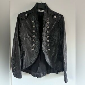 Black Military-Style Women's Blazer Jacket